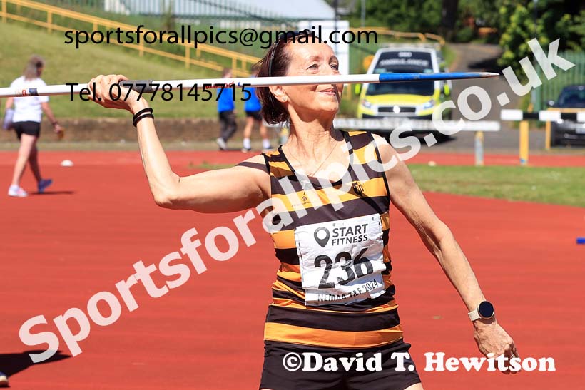 Womens javelin, 2024 NE Masters Track and Field Champs., Monkton Stadium, Jarrow.  Photo: David T. Hewitson/Sports for All Pics